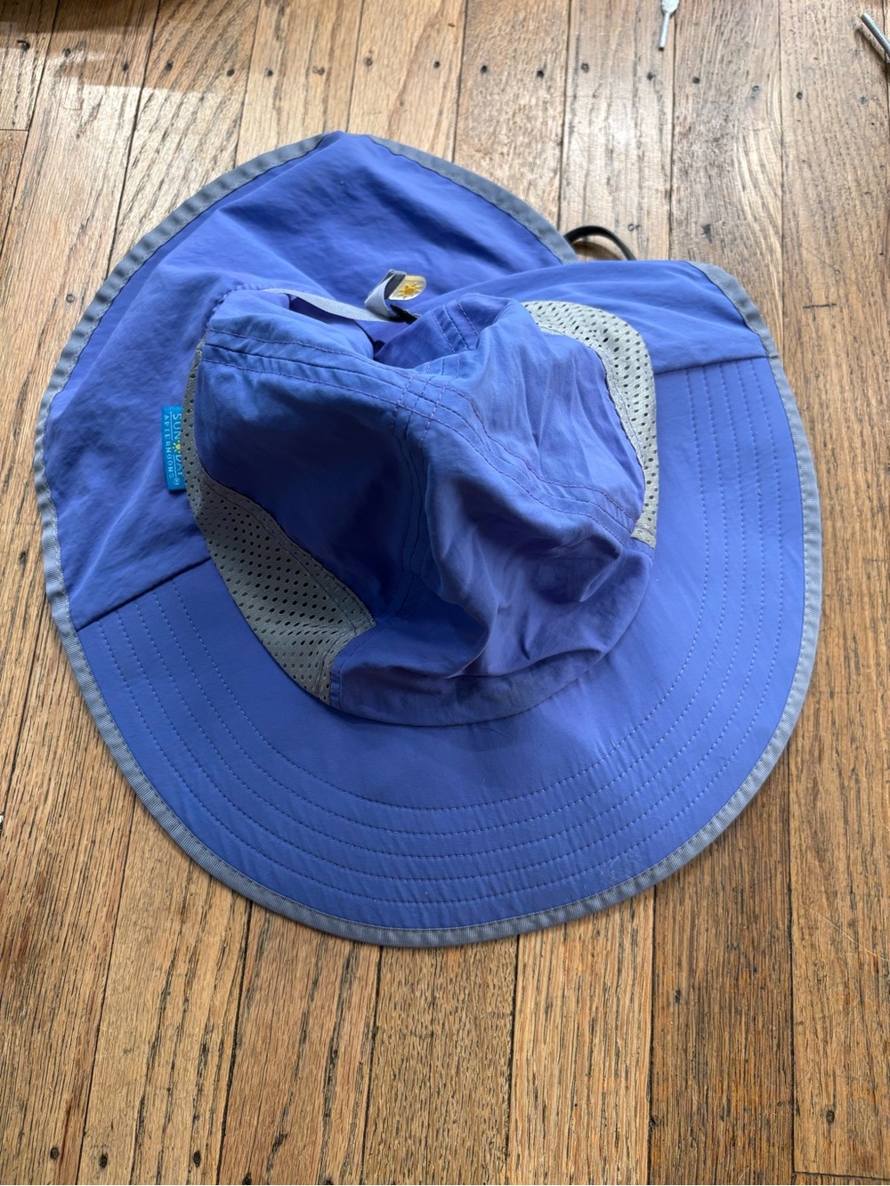 Wide-Brim Sun Hat in Periwinkle Blue - Lightweight Ventilated Design
